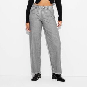 Women's Mid-Rise 90's Relaxed Straight Jeans, Grey, Size 2-m, Wild Fable